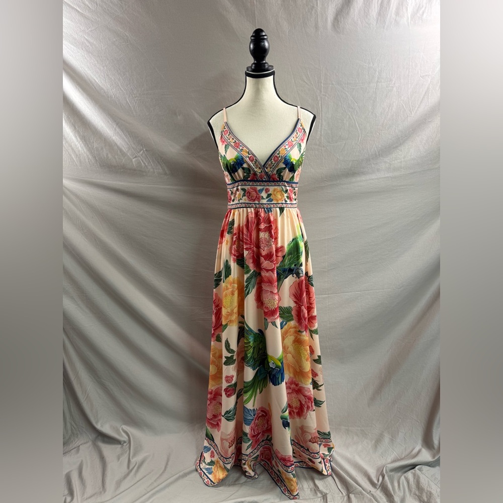Boho Floral Print V-Neck Maxi Dress - Picture 8 of 10